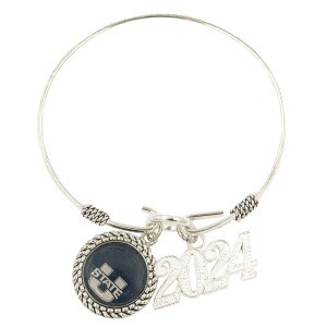 2023 Bracelet Graduation U-State Navy Silver